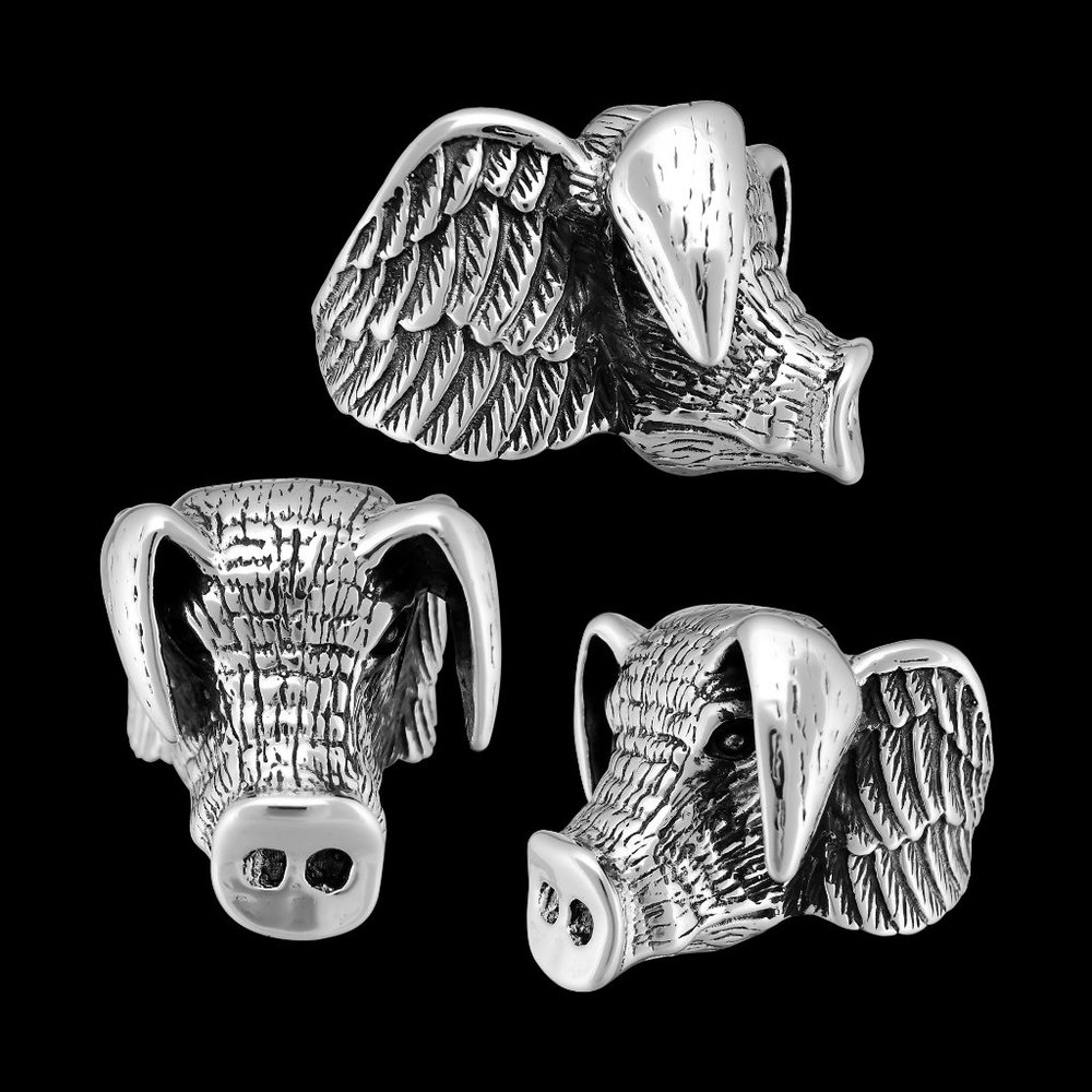 Stranger Things Eddie Munson Flying Hog Ring, 316SS